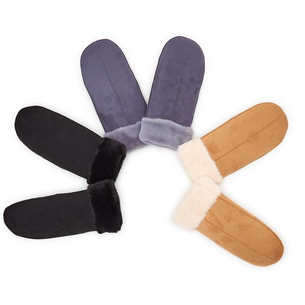 Black Vegan Suede Mittens - Adult Two's Company Apparel & Accessories - Winter - Adult - Gloves & Mittens
