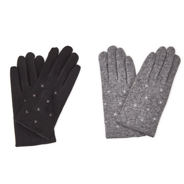Heather Gray Star Gazing Softer than Cashmere Gloves - Adult Two's Company Apparel & Accessories - Winter - Adult - Gloves & Mittens