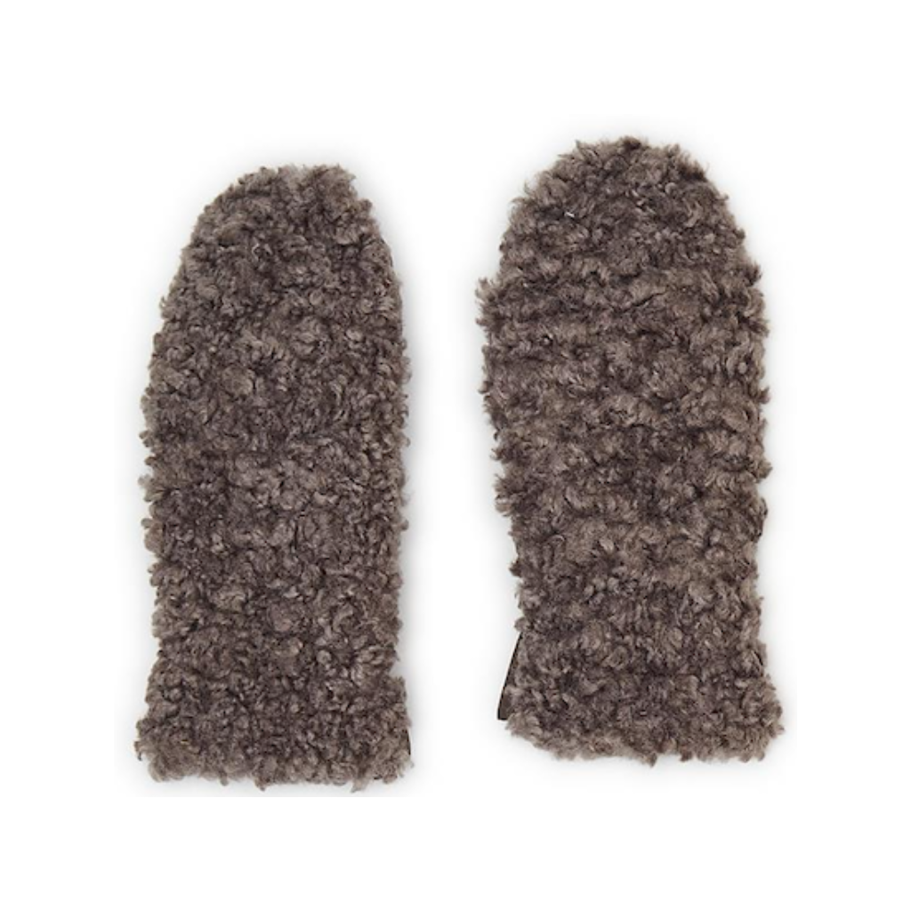 Mink Gray Plush Sherpa Mitten with Soft Fleece Lining Two's Company Apparel & Accessories - Winter - Adult - Gloves & Mittens