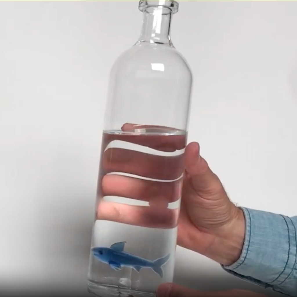 Great White Shark Glass Bottle Two's Company Home - Mugs & Glasses