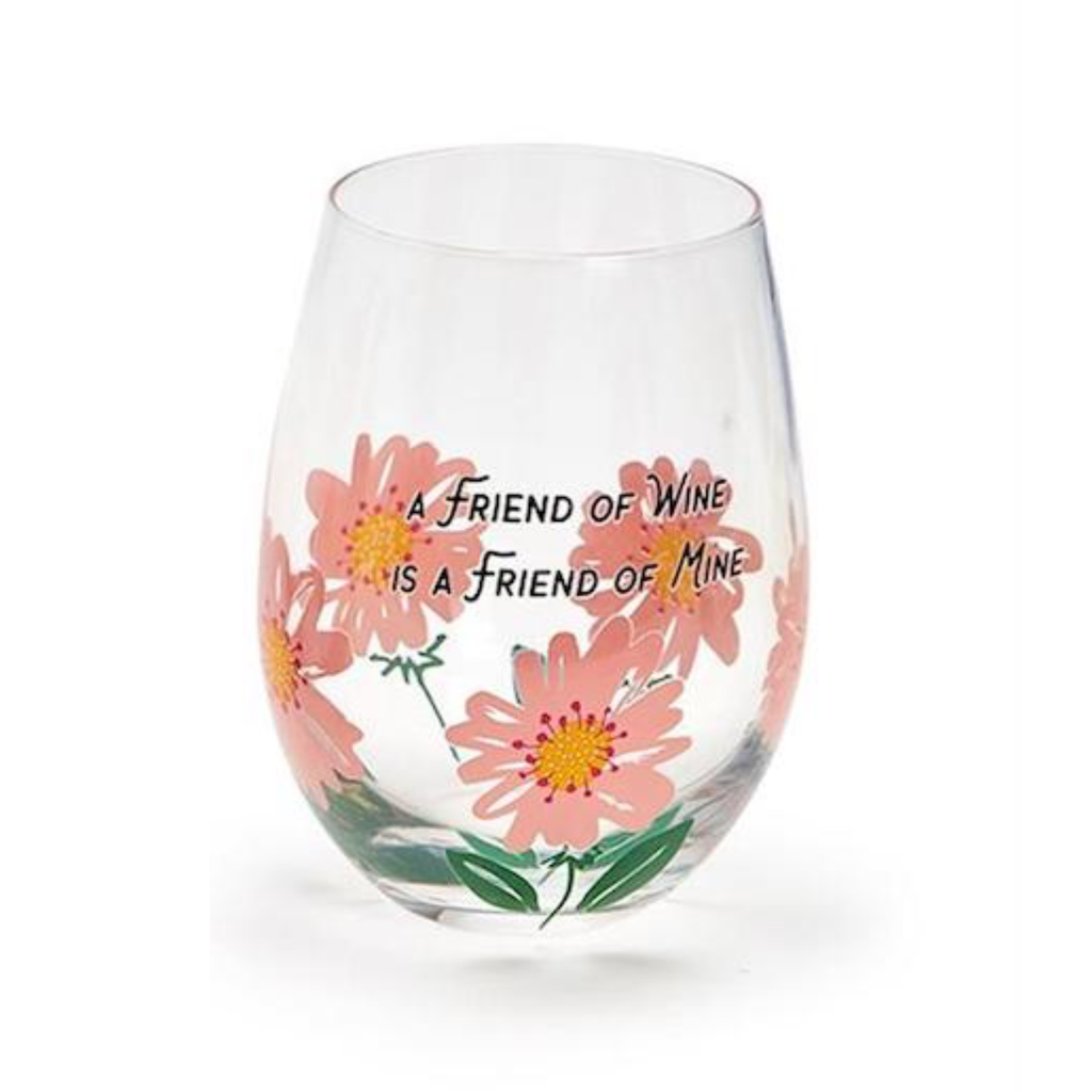 Friend Of Wine Friendship Stemless Wine Glass with Wish Bracelet Two's Company Home - Mugs & Glasses - Wine Glasses