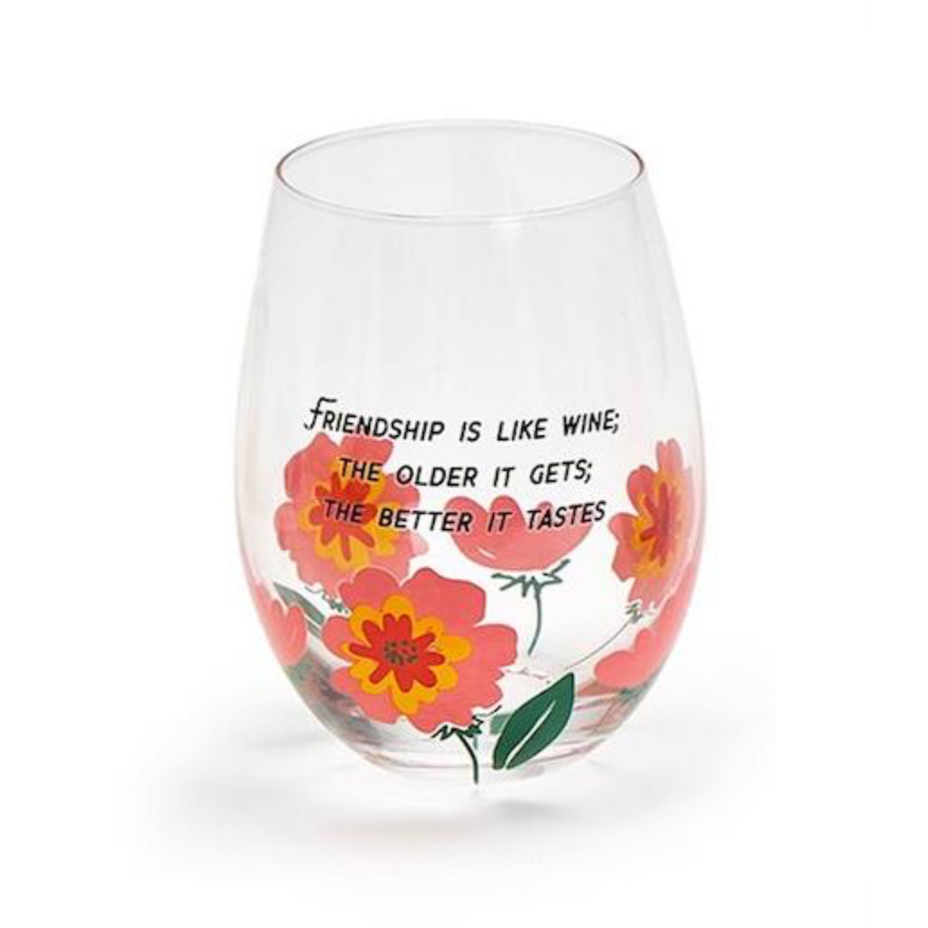 Friendship Like Wine Friendship Stemless Wine Glass with Wish Bracelet Two's Company Home - Mugs & Glasses - Wine Glasses