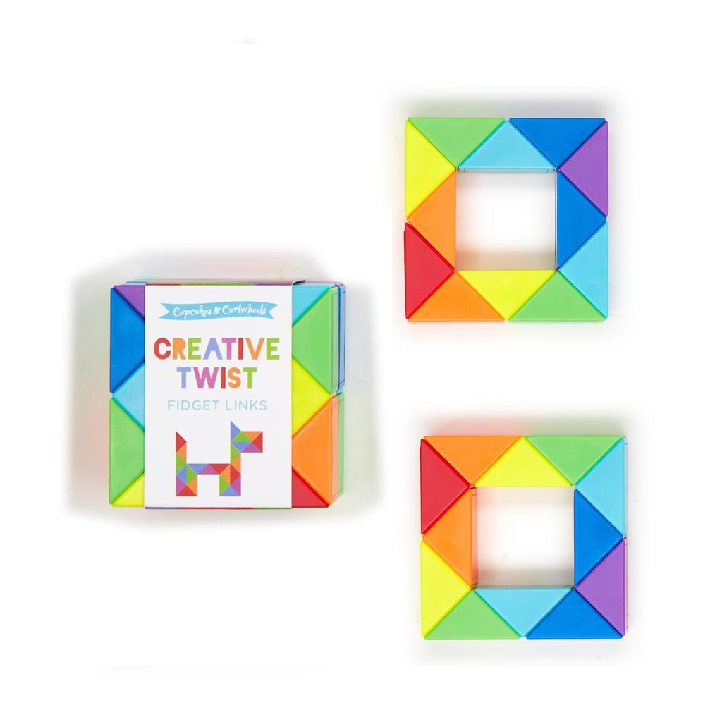 Bright Creative Twist Fidget Links Multicolor Triangles Connecting Fidget Puzzles Two's Company Toys & Games - Fidget Toys