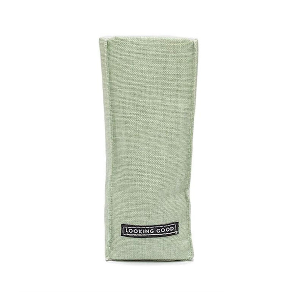 Green Looking Good Standing Triangular Weighted Pastel Linen Eyeglass Holder Twos Company Apparel & Accessories - Pouches & Cases