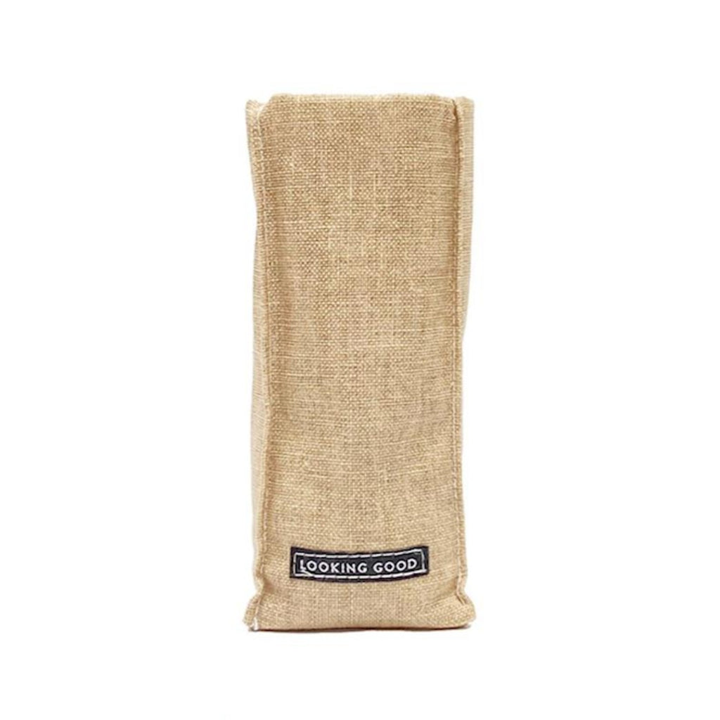 Khaki Looking Good Standing Triangular Weighted Pastel Linen Eyeglass Holder Twos Company Apparel & Accessories - Pouches & Cases