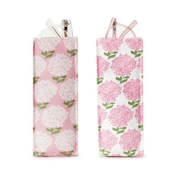 Pink Hydrangea Weighted Eyeglass Holder Twos Company Apparel & Accessories - Pouches & Cases