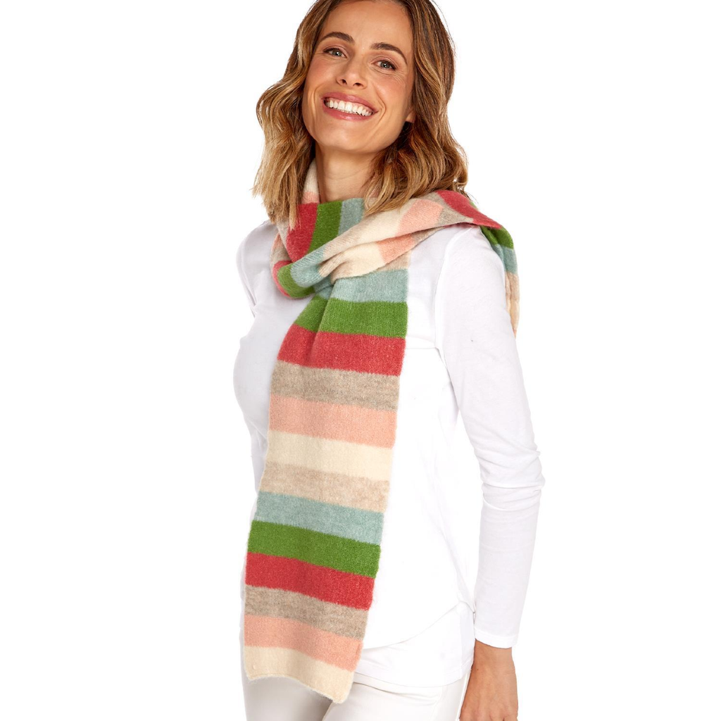 Pastel Wear Your Stripes Slim Width Scarf Twos Company Apparel & Accessories - Winter - Adult - Scarves & Wraps