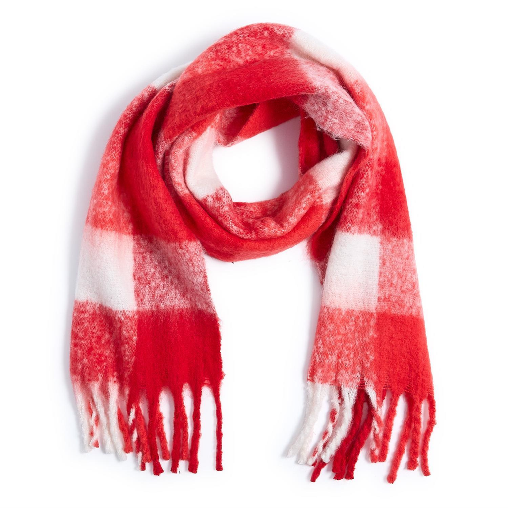 Scarlet Plaid Scarf - Adult Twos Company Apparel & Accessories - Winter - Adult - Scarves & Wraps