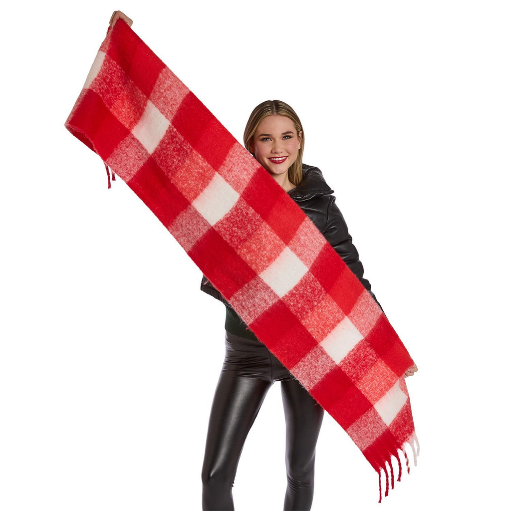 Scarlet Plaid Scarf - Adult Twos Company Apparel & Accessories - Winter - Adult - Scarves & Wraps