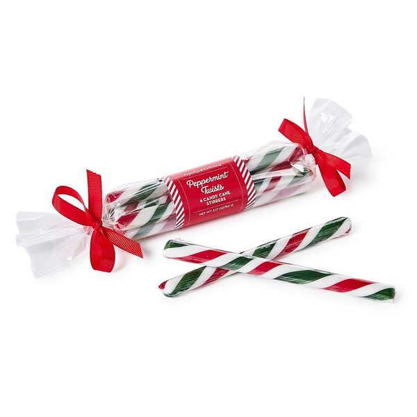 Peppermint Twist Set Of 6 Peppermint Flavor Candy Stirrers Twos Company Candy, Chocolate & Gum - Holiday
