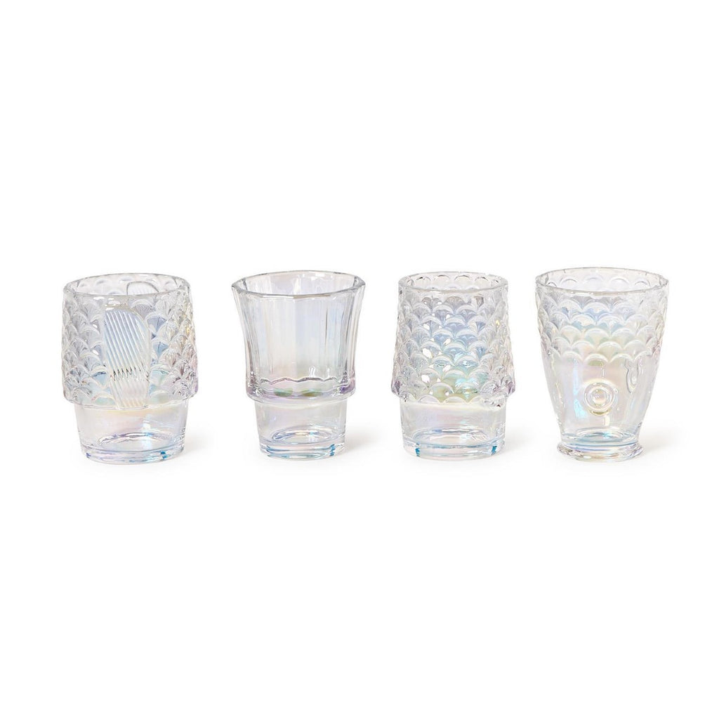 Under The Sea Set Of 4 Iridescent Stackable Fish Glasses Twos Company Home - Mugs & Glasses