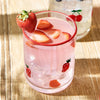 Strawberry Double Old Fashion Hand-Painted Glass Twos Company Home - Mugs & Glasses - Whiskey & Cocktail Glasses