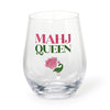 Mahj Queen Stemless Wine Glass Twos Company Home - Mugs & Glasses - Wine Glasses