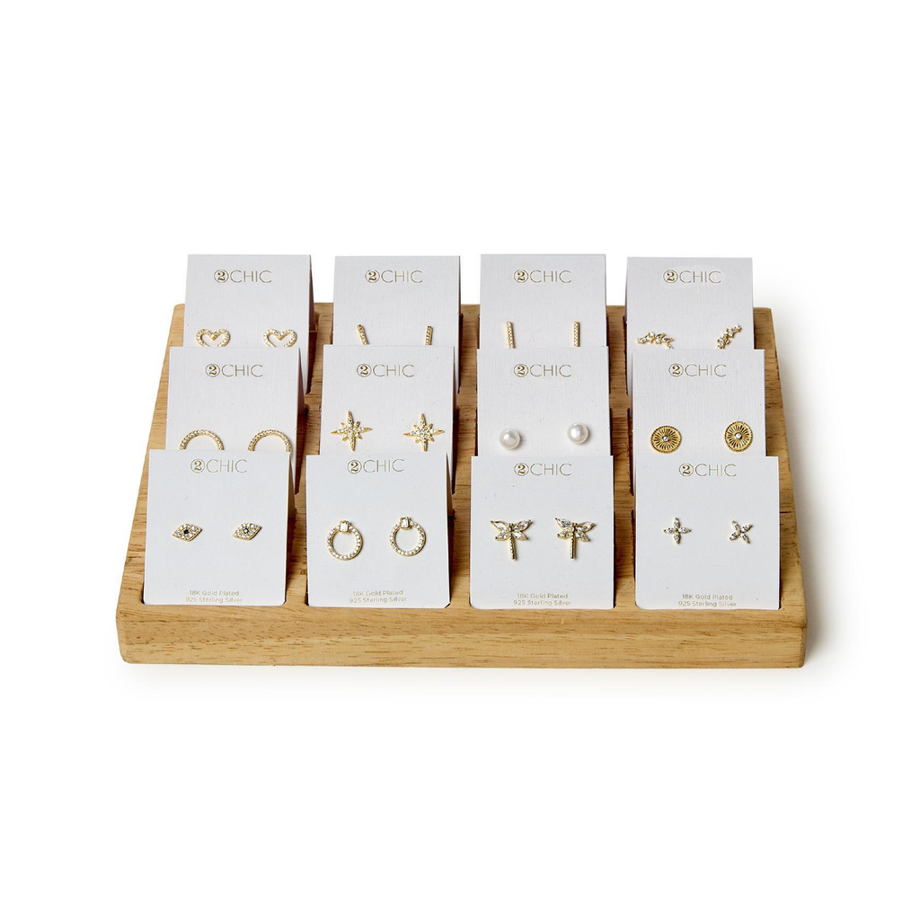 Azelea Stud Earrings Twos Company Jewelry - Earrings