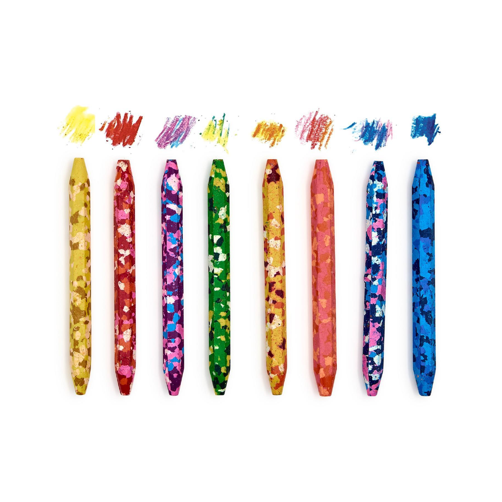 Happy Confetti Mulitcolor Crayons Twos Company Toys & Games - Art & Drawing Toys