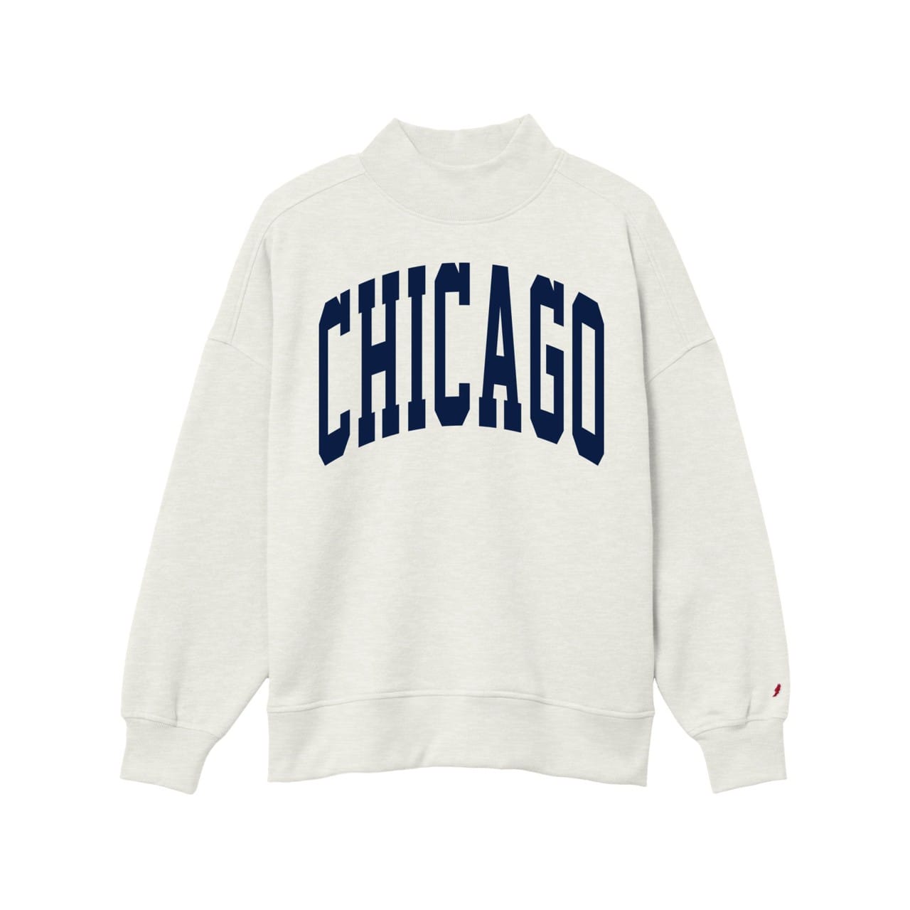 Chicago Mock Neck Adult Sweatshirt - Oatmeal Heather Urban General Store Goods Apparel & Accessories - Clothing - Adult - Sweatshirts