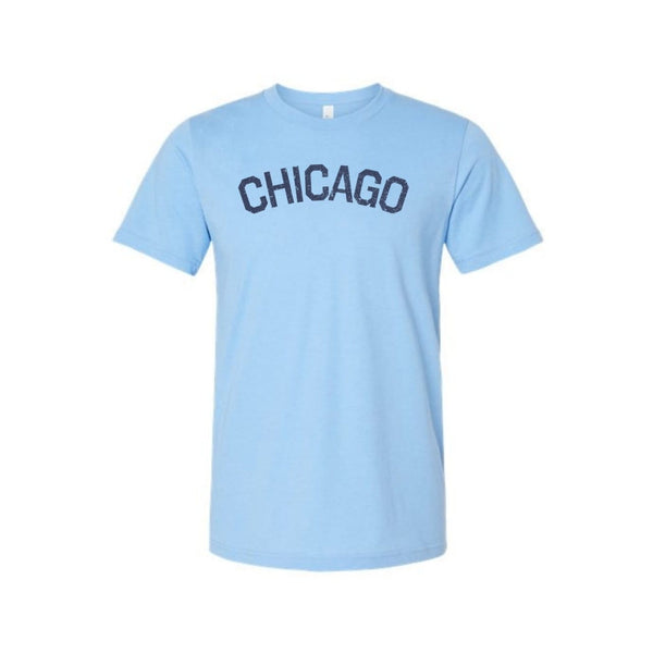 SM Chicago Short Sleeve T-Shirt - Adult - Heather Carolina Blue Urban General Store Goods Apparel & Accessories - Clothing - Adult - T-Shirts