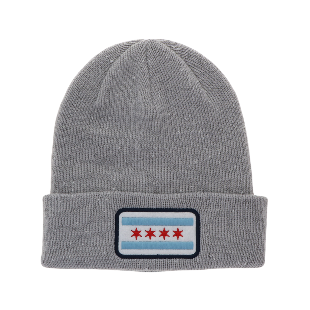 Gray Chicago Flag Daily Pine Speckled Beanie Urban General Store Goods Apparel & Accessories - Winter - Adult - Hats