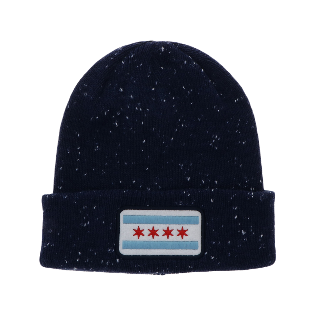 Navy Chicago Flag Daily Pine Speckled Beanie Urban General Store Goods Apparel & Accessories - Winter - Adult - Hats