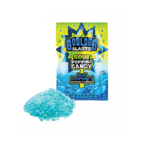 Boulder Blasts Sour Popping Candy - Blue Raspberry US Toy Candy, Chocolate & Gum