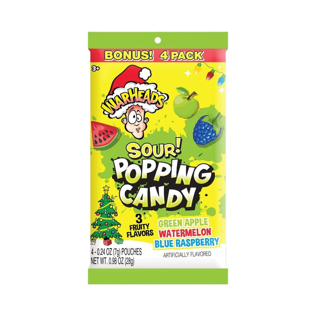 Warheads Holiday Sour Popping Candy 4 Pack Warheads Candy, Chocolate & Gum - Holiday