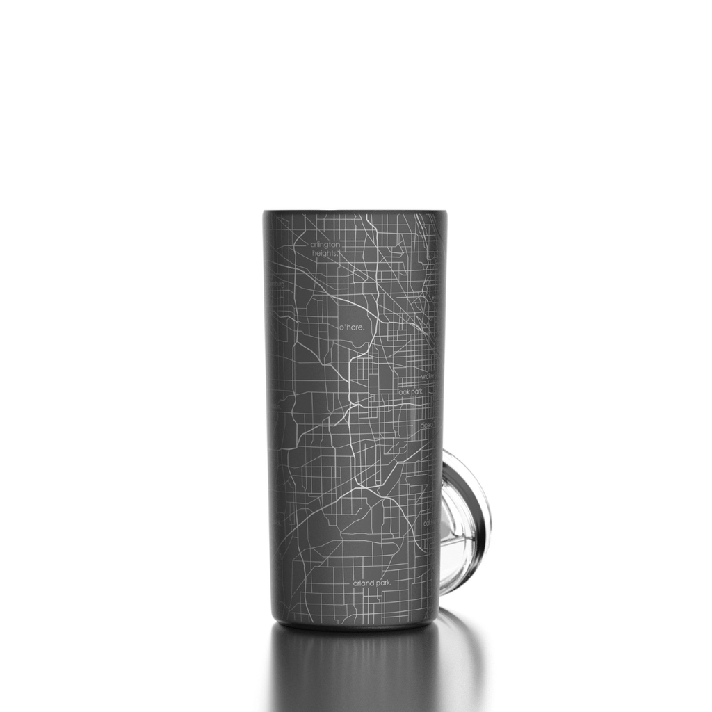 Chicago Map Insulate Tumbler - Dockside Gray Well Told Home - Mugs & Glasses - Reusable