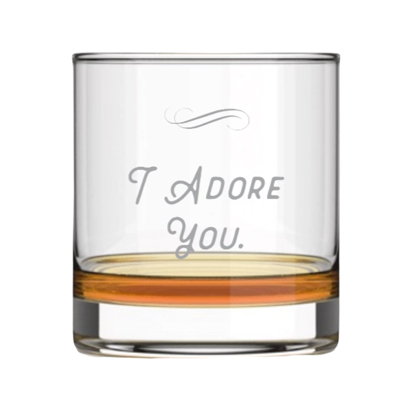 I Adore You Quote Rocks Glass Well Told Home - Mugs & Glasses - Whiskey & Cocktail Glasses