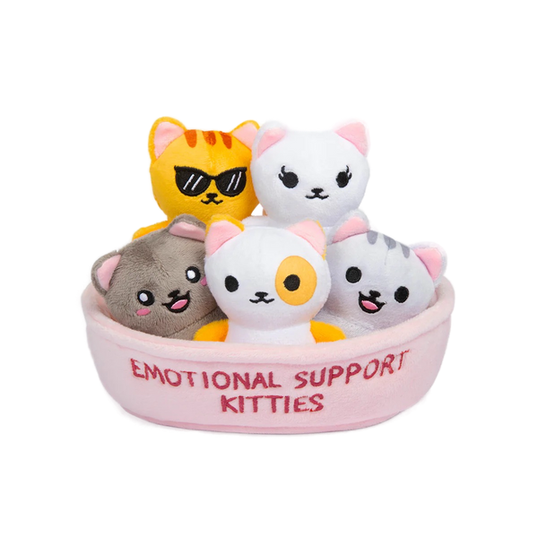 Emotional Support Kitties – Set of 5 Plush Cats in Cozy Container Plush Toy What Do You Meme Toys & Games - Stuffed Animals & Plush Toys