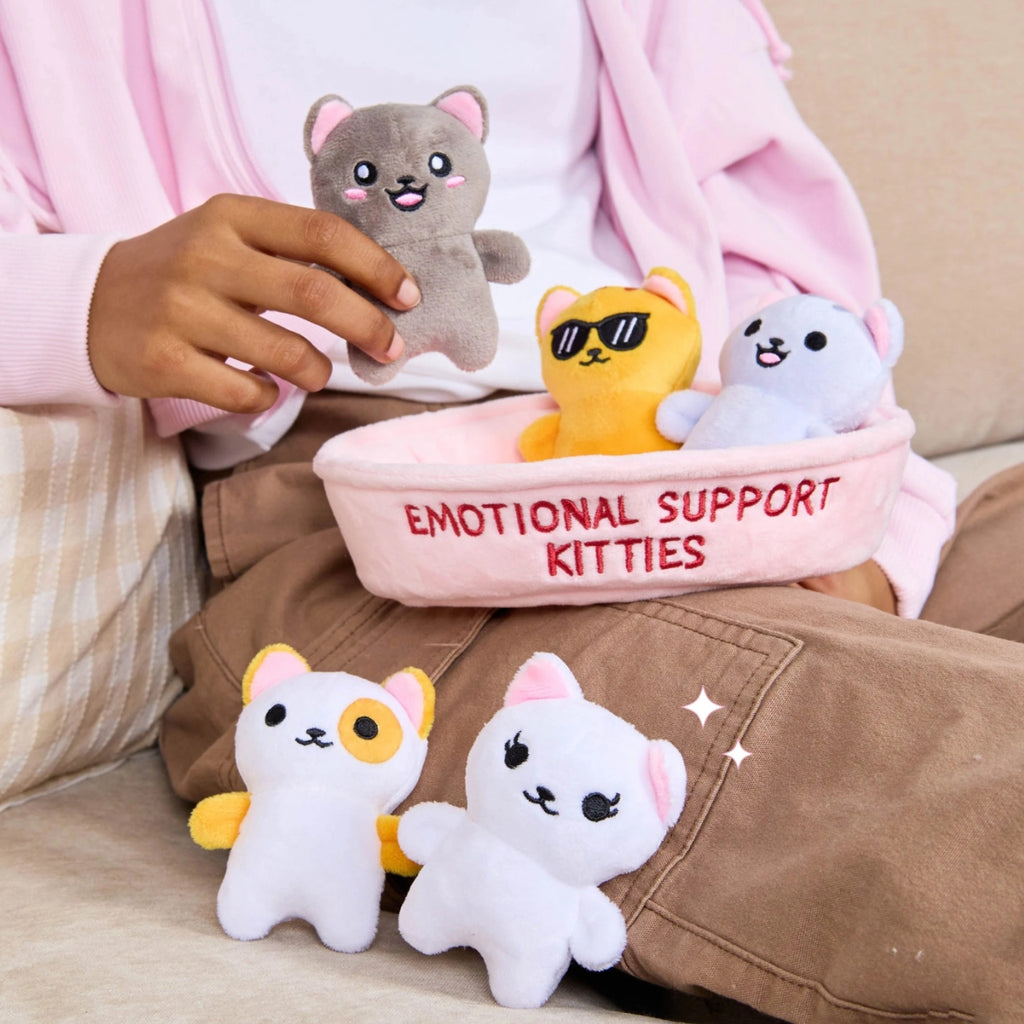 Emotional Support Kitties – Set of 5 Plush Cats in Cozy Container Plush Toy What Do You Meme Toys & Games - Stuffed Animals & Plush Toys