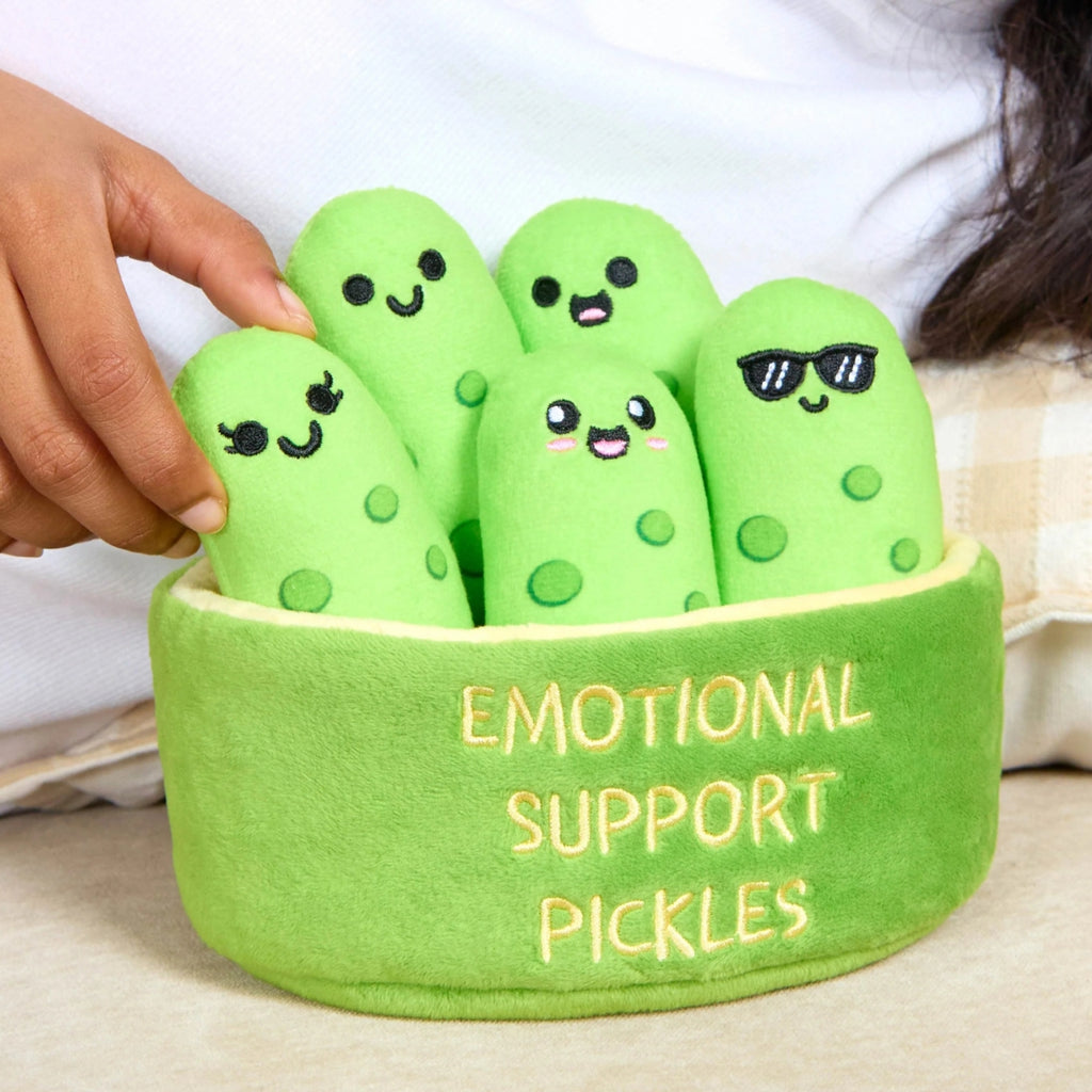 Emotional Support Pickles - Cuddly Snack Buddies Plush Toy What Do You Meme Toys & Games - Stuffed Animals & Plush Toys