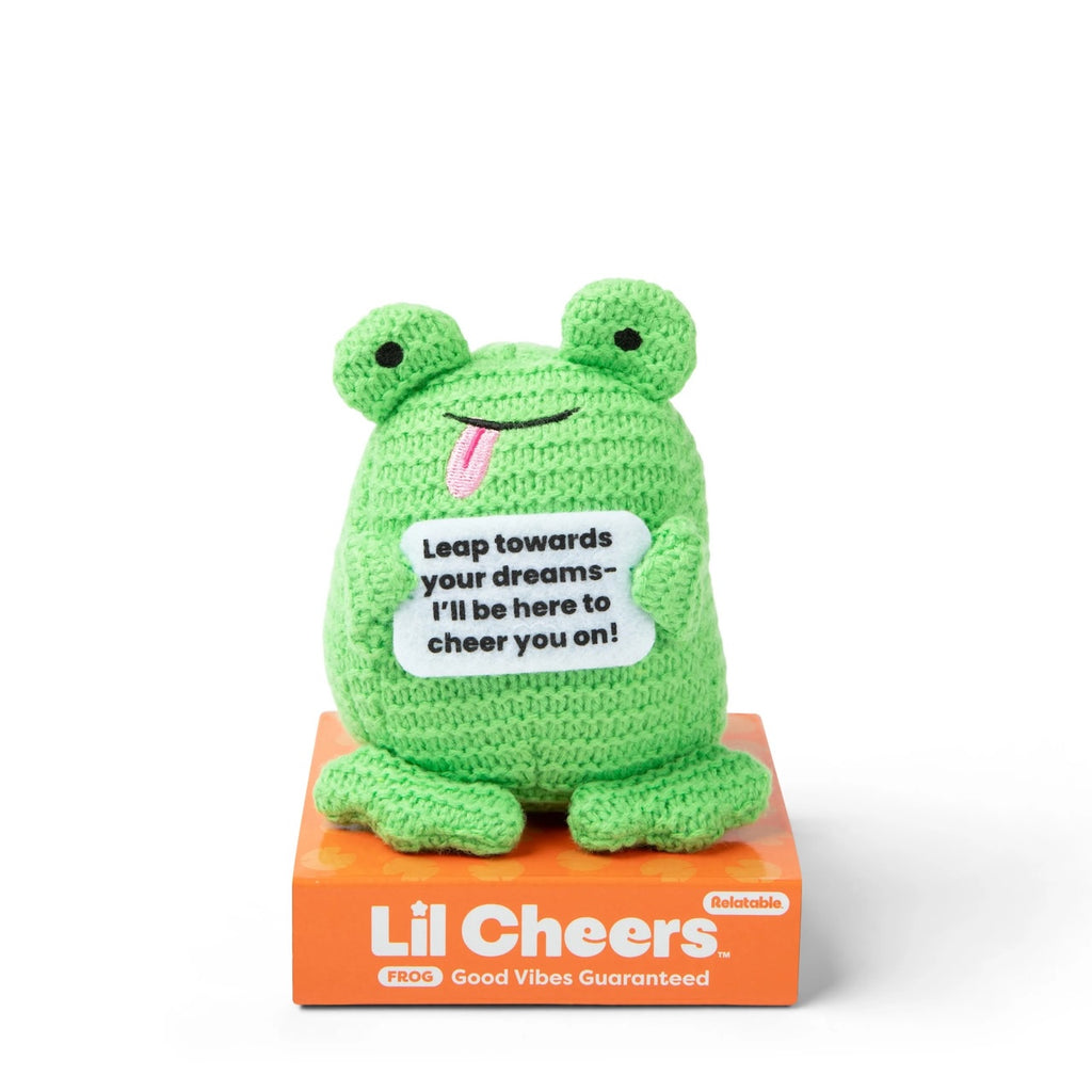 Lil Cheers Frog by Relatable – Whimsical Crochet Plush with a Positive Message What Do You Meme Toys & Games - Stuffed Animals & Plush Toys