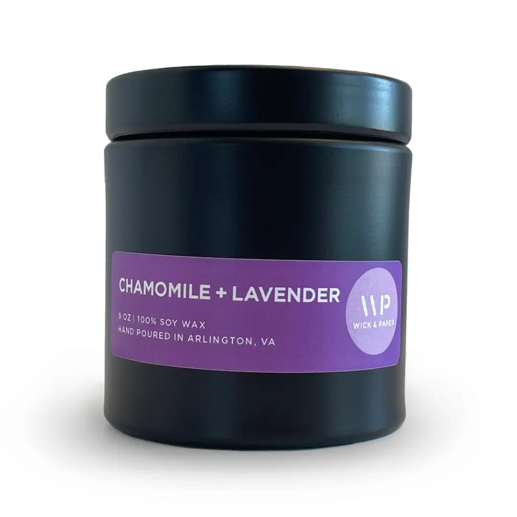 Chamomile And Lavender Candle - 9oz Wick And Paper LLC Home - Candles - Novelty
