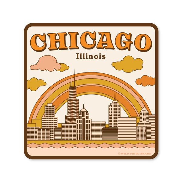 Chicago Illinois Sticker Wild Child Brand Impulse - Decorative Stickers