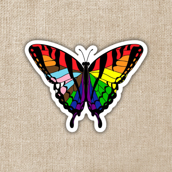 Gay Pride Butterfly Sticker Wildly Enough Impulse - Decorative Stickers