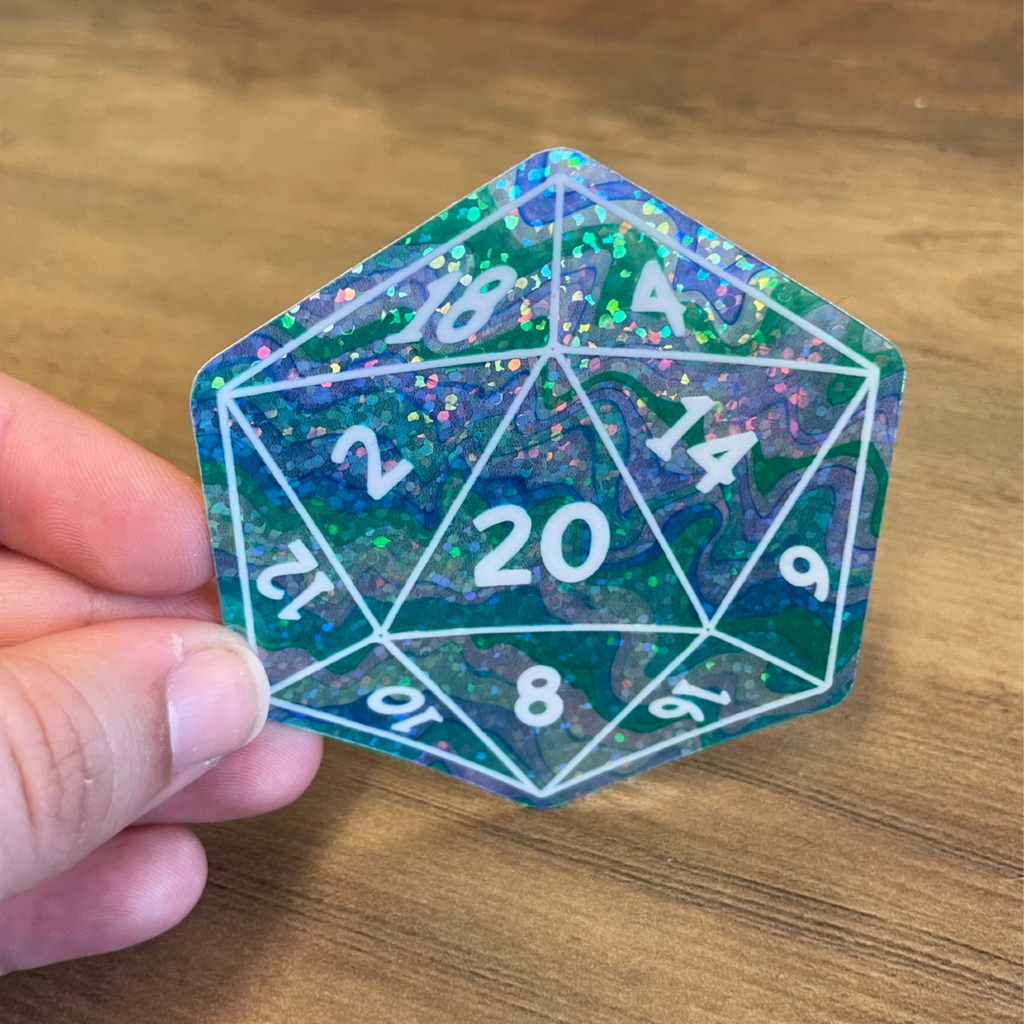 Holographic D20 Sticker Wildly Enough Impulse - Decorative Stickers