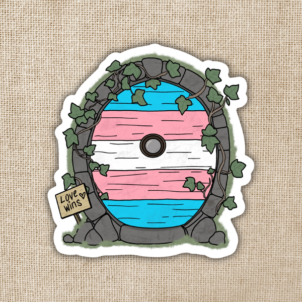Transgender Pride Fairy Door Sticker Wildly Enough Impulse - Decorative Stickers