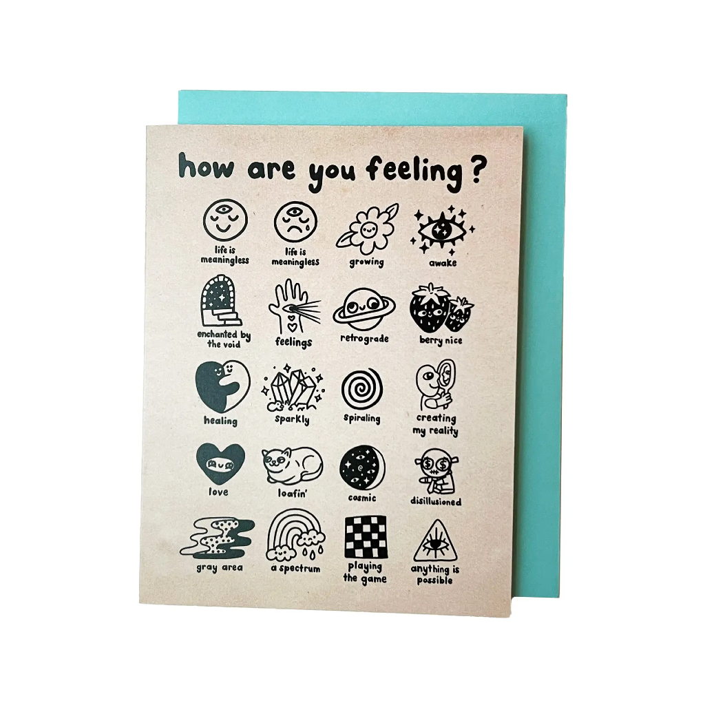 Feelings Chart Blank Card Wokeface Cards - Any Occasion