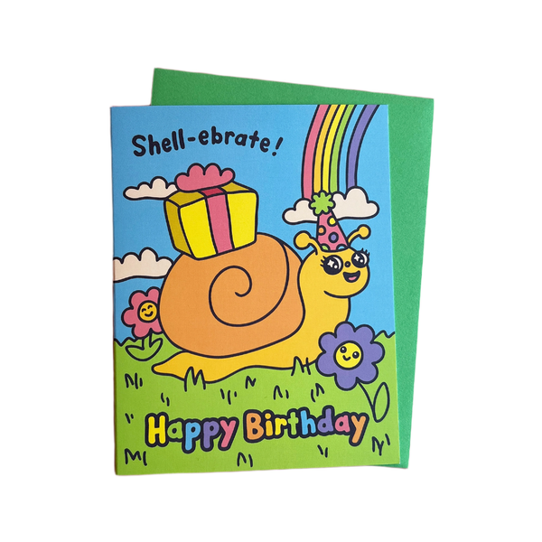 Shell-ebrate Snail Birthday Card Wokeface Cards - Birthday