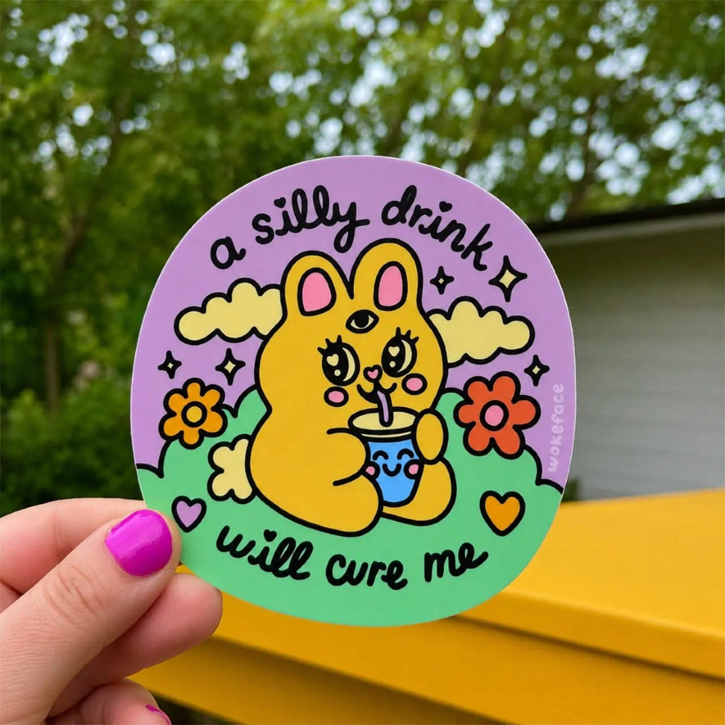 Silly Drink Will Cure Me Sticker Wokeface Impulse - Decorative Stickers