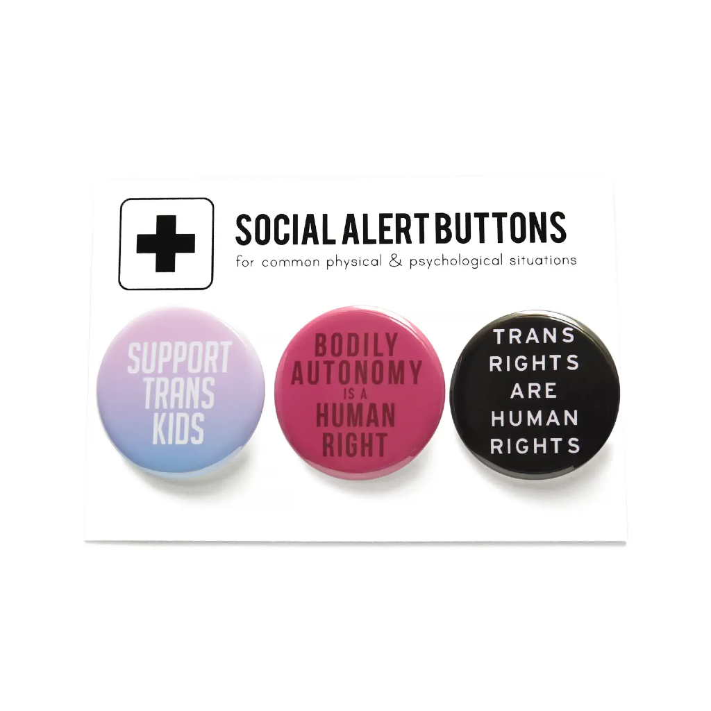 Trans Rights Buttons Pack Word For Word Factory Jewelry - Pins