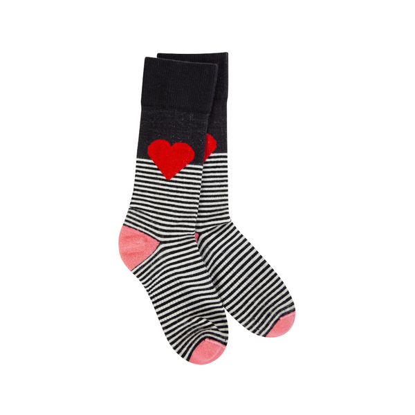 Black Multi Heart Luxe Woods Crew Socks - Womens Worlds Softest Apparel & Accessories - Socks - Adult - Womens