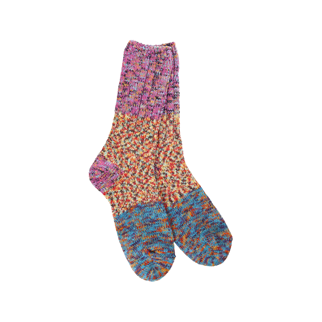 Fiesta Colorblock Weekend Ragg Crew Socks - Womens Worlds Softest Apparel & Accessories - Socks - Adult - Womens