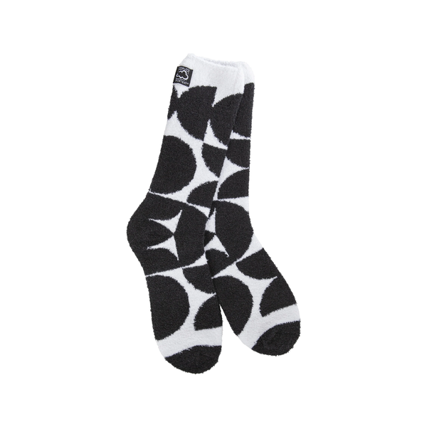 Geo B/W Cozy Crew Socks - Womens Worlds Softest Apparel & Accessories - Socks - Adult - Womens