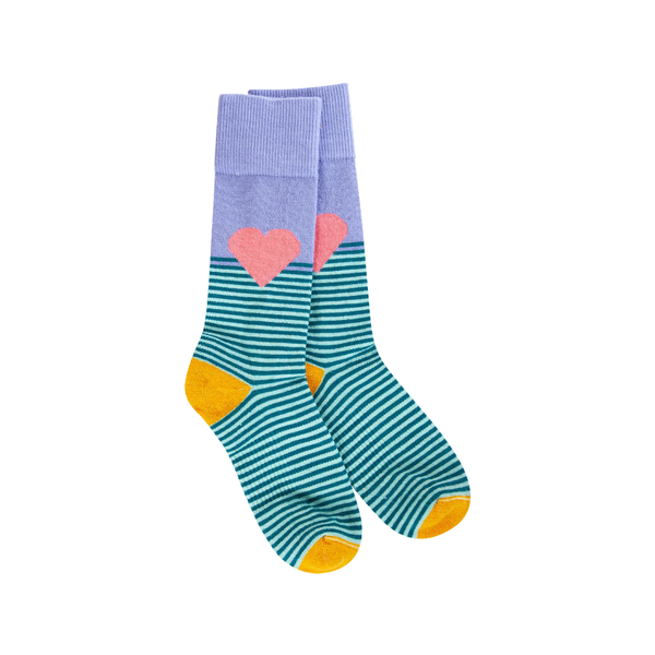 Ice Blue Mulit Heart Luxe Woods Crew Socks - Womens Worlds Softest Apparel & Accessories - Socks - Adult - Womens