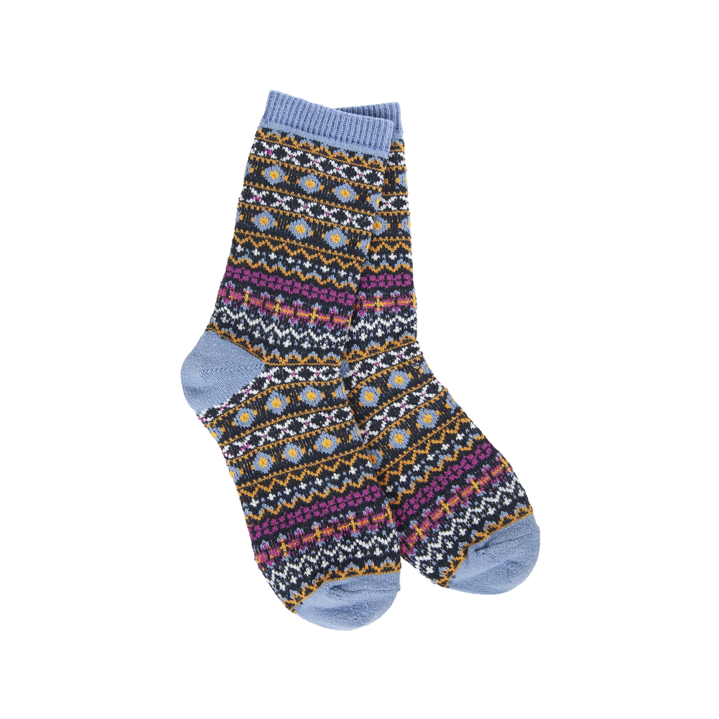 Nordic Blue Holiday Mini Crew Socks - Womens Worlds Softest Apparel & Accessories - Socks - Adult - Womens