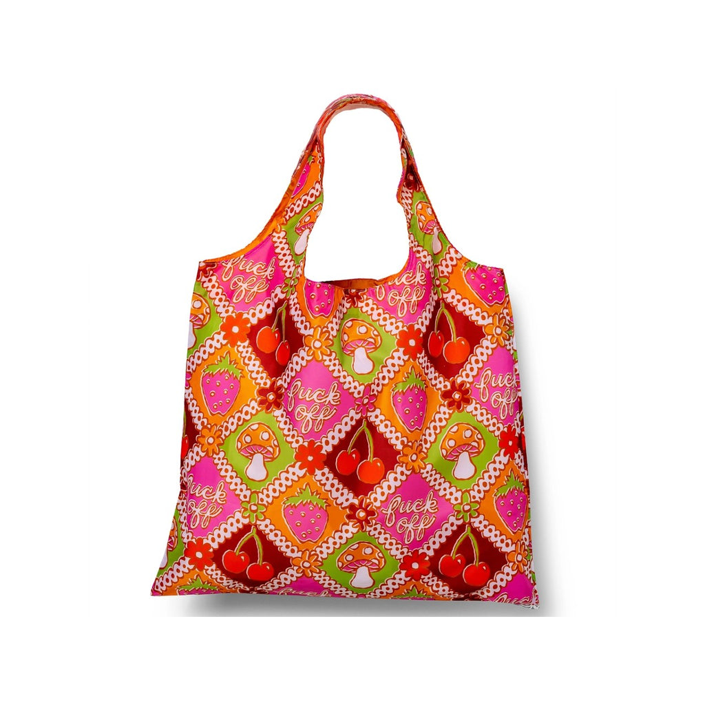 Fuck Off Retro Art Sack Reusable Tote Bag Yellow Owl Workshop Apparel & Accessories - Bags - Reusable Shoppers & Tote Bags