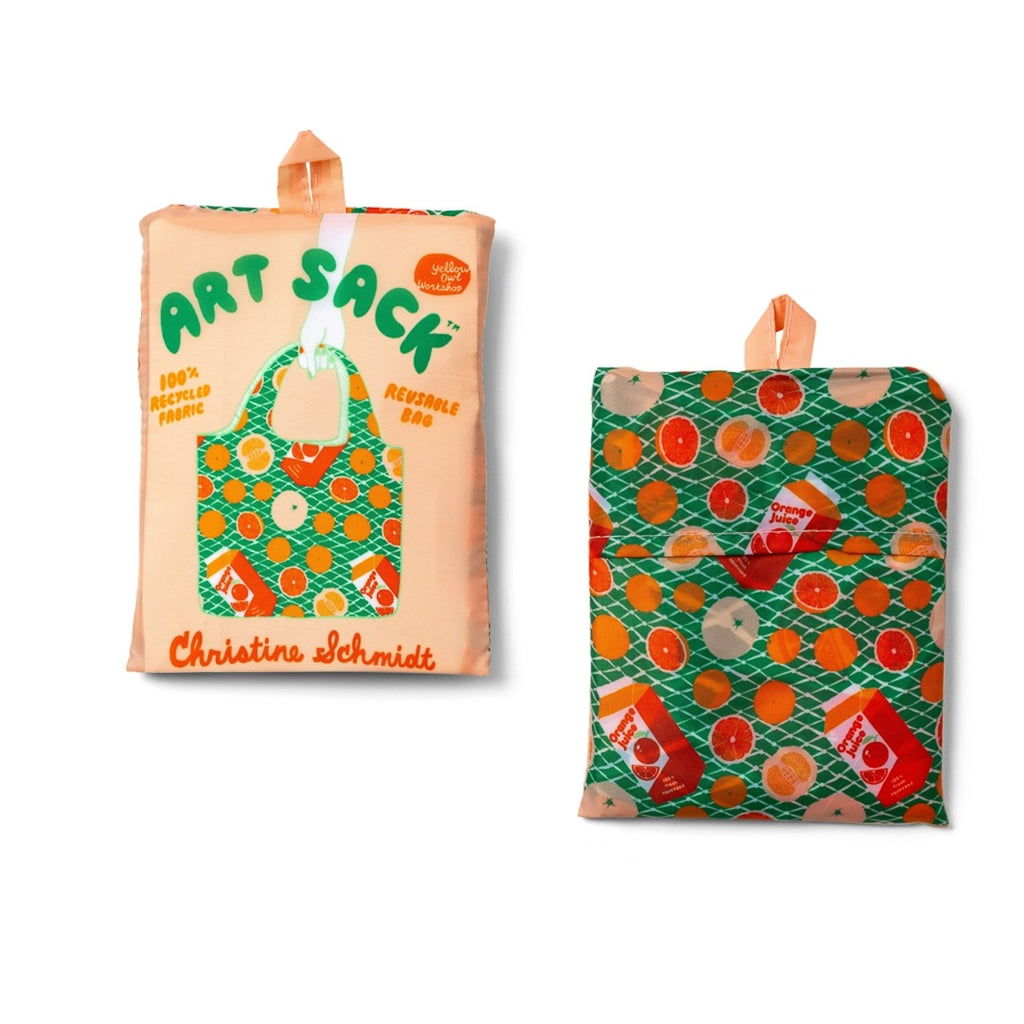 Oranges Art Sack Reusable Tote Bag Yellow Owl Workshop Apparel & Accessories - Bags - Reusable Shoppers & Tote Bags