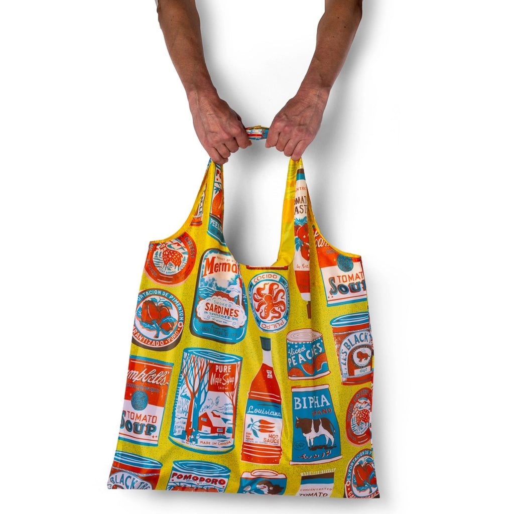 Tins Art Sack Reusable Tote Bag Yellow Owl Workshop Apparel & Accessories - Bags - Reusable Shoppers & Tote Bags