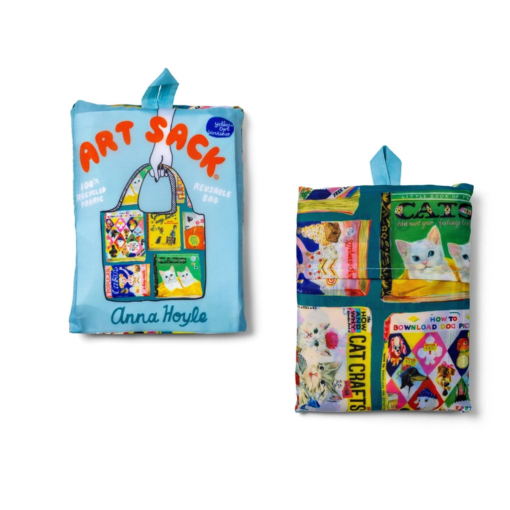 Useless Books Art Sack Reusable Tote Bag Yellow Owl Workshop Apparel & Accessories - Bags - Reusable Shoppers & Tote Bags
