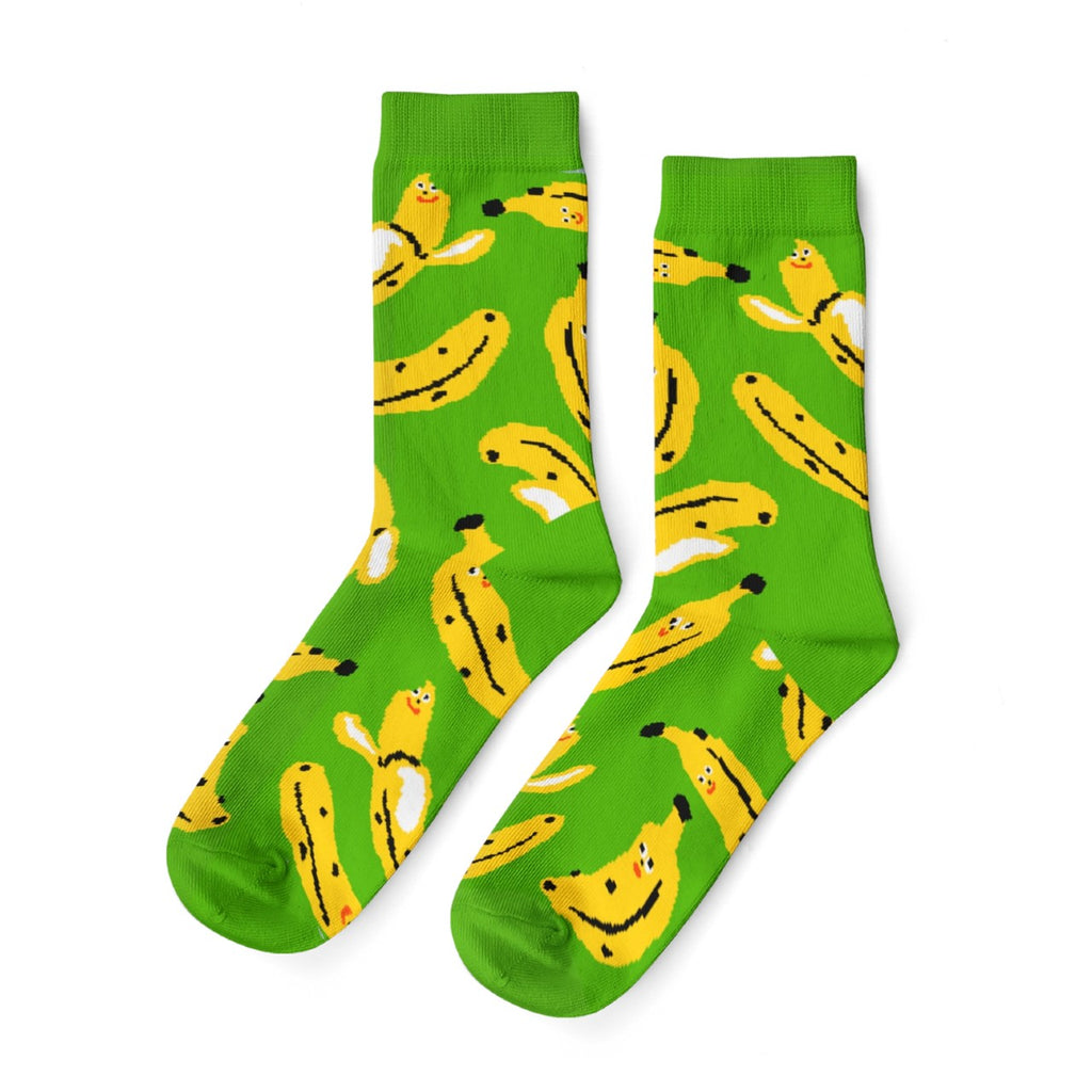 Kristina Micotti Banana Unisex Crew Socks Yellow Owl Workshop Apparel & Accessories - Socks - Adult - Unisex